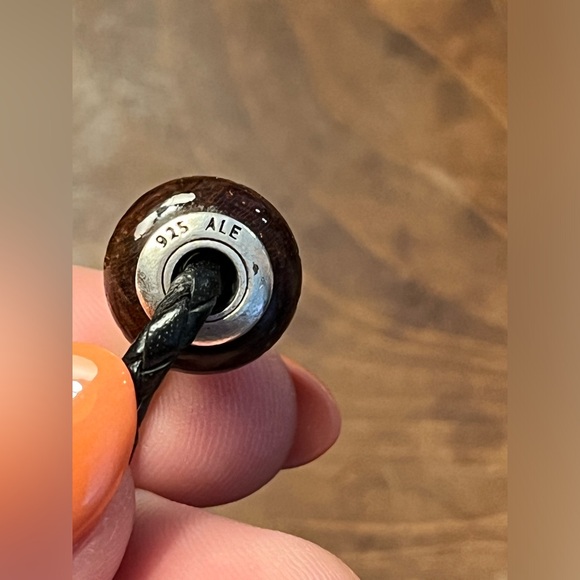 Pandora Retired Leather Bracelet with 6 Charms - Picture 4 of 11